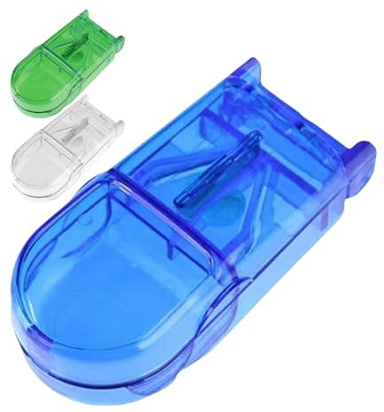 3 Stück Tablettenschneider, Pillenschneider, Tablettenteiler, Medikamententeiler mit Aufbewahrungsfach, Verschleißfester Pillenspalter für Reisen, Alltag, Schlafsaal