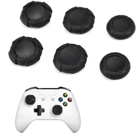 DLseego Thumbstick Kappen Grip Set Caps für Xbox Series X PS5 PS4 Switch Pro Controller,6 Silikon Joystick Controller Stick Aufsätze Verbessern Aiming,Schwarz
