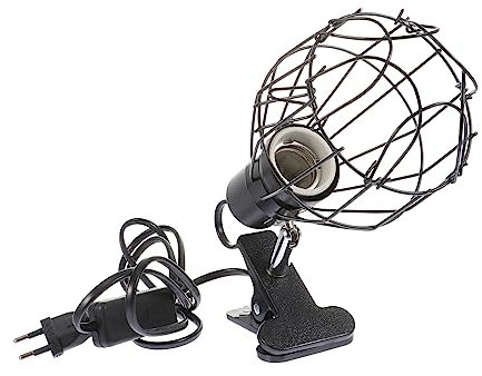 ibasenice Reptilien Heizlampe Keramik Lampenschirm Mit Verstellbarem Winkel Langlebiger Eisenhalterung Sicherer Lampenhalter Für Terrarien Eu-stecker