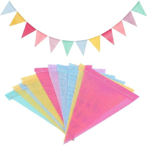 48pcs Guirlande Fanions Multicolore Résistants aux Intempéries, pour Décorations de Mariage, Anniversaire, Fête et Jardin
