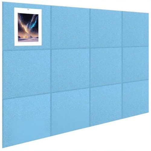 Lot De 12 Panneau Mural Insonorisant Pour Studio D'Enregistrement Acoustique Panneau D'Isolation Phonique Absorbeurs De Bruit Panneau D'Isolation Phonique Plafond Porte Mur 30 * 30cm (Bleu b)