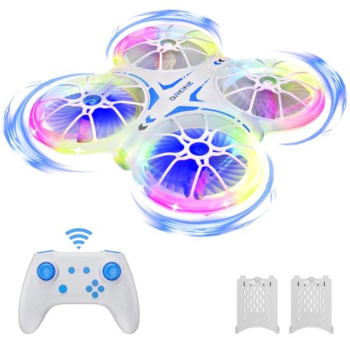 Ridge's Puddle Mini Drohne für Kinder - Geschenke Junge RC Flugzeug Drone Kinder mit LED Lichter Spielzeug ab 6 7 8 9 10 Jahre Jungen Mädchen 2 Batterien