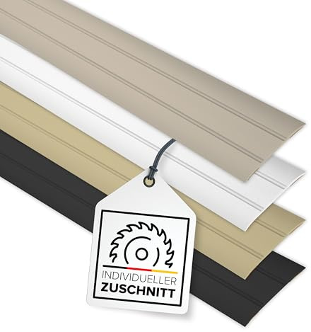 D-TACK Übergangsprofil Alu selbstklebend nach Maß | Breite 37 mm | Flache Übergangsleiste | Abdeckleiste in Handwerkerqualität | Maßanfertigung | Titan