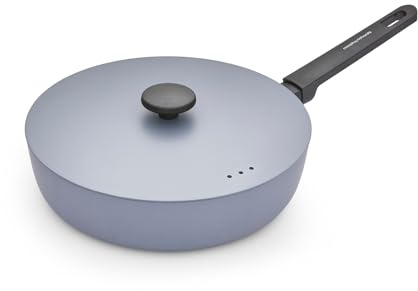 Morphy Richards Saute Pan, Forged Aluminium, 28cm, Non Stick Ceramic Coating, Soft Touch Handles, Oven Safe Up to 180c, Suitable for All Hobs, Grey, 852503