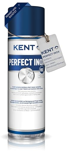 KENT Perfect Inox – Edelstahlreiniger, Hoch effektiver, leicht zu handhabender Reiniger für Edelstahloberflächen, der eine Schutzschicht gegen Verschmutzungen hinterlässt 500ml