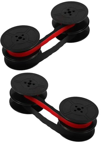 Sewroro 4 Stück Typenband Nylon Farbband Kompatibel mit Mechanische Schreibmaschine Langlebiges Einfach zu Installierendes Doppelfarbiges Rot-schwarz und Einfarbig Schwarz