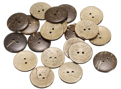 QUARKZMAN 30 Piezas De Botones De Cáscara De Coco 25mm Artesanías De Costura Hechas A Mano Botones Redondos De Repuesto Para Decoración De Ropa Accesorios DIY Marrón