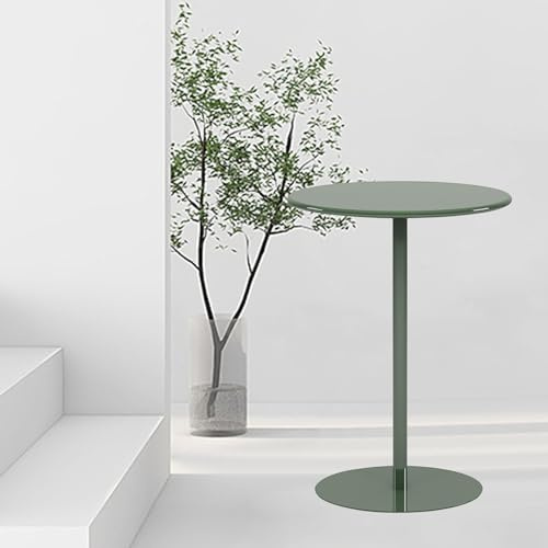 Kompakt runt barbord med järnbas platsbesparande design för hemmakök, matsal och bar – grön 40 x 40 x 72 cm