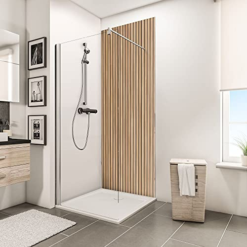 Schulte 1 panneau mural l.100 x h.210 cm, 3 mm, Japandi vertical | surface 2.1 m2 résistant aux rayures revêtement salle de bain douche