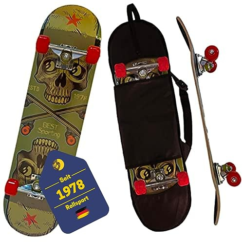 B Best Sporting Skateboard Erwachsene I 78,5 x 20,4 cm Skateboard Deck I ABEC 7 Kugellager I Hochwertige Skateboards aus Holz & Aluminium I Inkl. Tragetasche