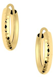 My Gold Damen Mädchen Creolen Ohrringe Gold 585 Echtes Gelbgold (14 Karat) Mit Muster Ø 15mm Damenohrringe Mädchenohrringe Leyla