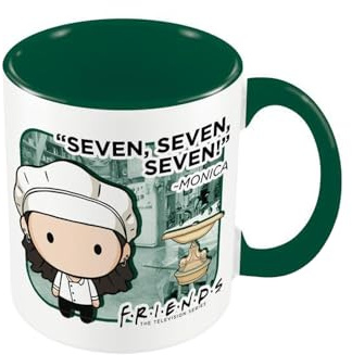 FRIENDS Pyramid International (Monica Chibi) - Taza de cerámica con interior verde, 315 ml, tamaño único