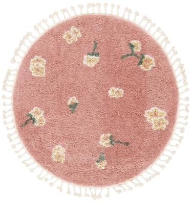 RugVista Linnea Barnmatta, Ø 100 cm, Rosa