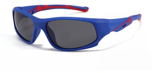 Generico Occhiali da Sole Sportivi Polarizzati per Ragazzi Bambini Bicicletta Occhiali (blu)