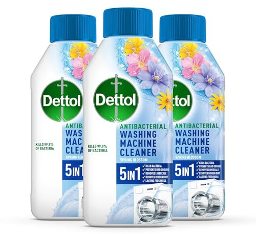 Dettol Washing Machine Descaler (Pack of 3) | Spring Blossom | 750ML | Multipack | 3 X 250ml | Antibacterial Cleaner, Disinfectant, Laundry