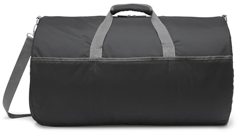 Amazon Essentials Grand Sac de Voyage Pliable en Nylon de 63,5cm pour Le Voyage, Rangement avec Poches Zippées, Capacité de 15,9kg, Noir