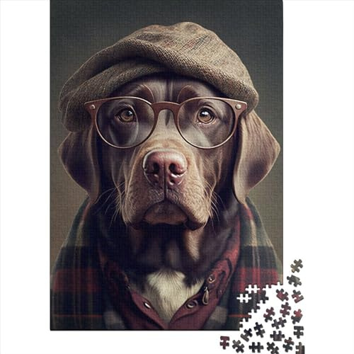 Rompecabezas de 1000 Piezas para Adultos, Perro Hipster con Ropa 2, Rompecabezas de Papel para Adultos, decoración Familiar, 1000 Piezas (38 x 26 cm)
