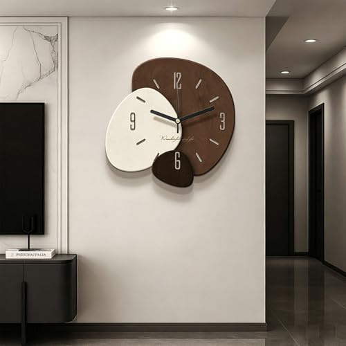 3D-väggdekor i sandsten med klocka, snygg och kreativ sandstenstexturdekor, enkel att installera, modern väggkonst för lobby, vardagsrum, sovrum (Ö 50 * 50 cm/19,7 * 19,7 tum)