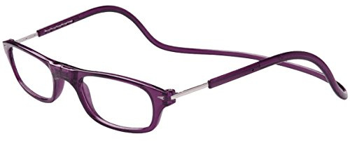 TBOC Occhiali da Vista Lettura [+1.50 Diottrie] Montatura Viola Scuro Regolabili Pieghevoli Leggeri Chiusura Clip Magnetici Vicino Computer Donna Uomo Stanghette Appendere Collo
