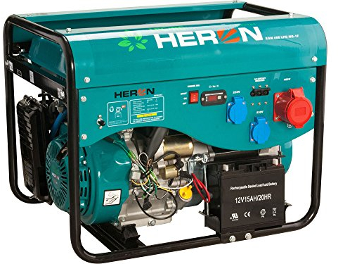 HERON Gasolina, generador de motor híbrido LPG / NG 13HP, arranque eléctrico, gas 5,5kW (400V) / 2,1kW (230V), LPG 5,3kW (400V) / 2kW (230V), NG 4,8kW (400V) / 1 , 8kW (230V), LPG 55-3F