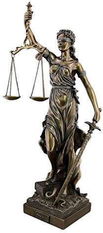 Fait main Déesse Grecque Antique Themis/Blind Lady Justice (Statue/Sculpture en Bronze/résine décorative 50cm)