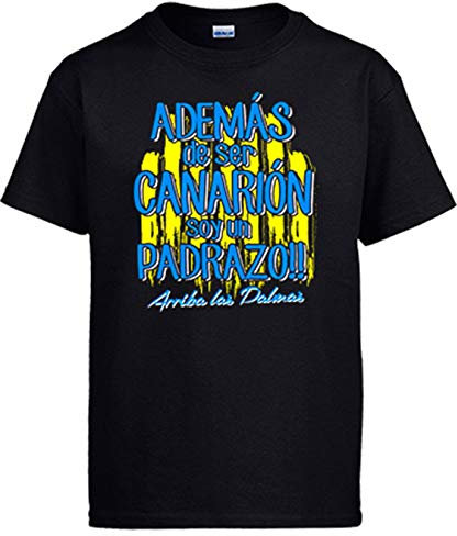 Camiseta además de ser Canarión Soy un padrazo de Las Palmas para Aficionado al fútbol - Negro, 7-8 años