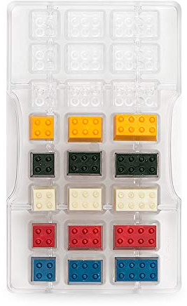 Decora 0050143 Stampo Professionale Cioccolato Mattoncini, 24 Cavità, da 16 a 33 x h 15 Mm, In Policarbonato, Ideale per Realizzare Cioccolatini Lucidi e Croccanti, Design Professionale, Made in Italy