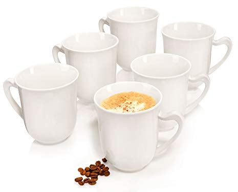 Sänger | Kaffeebecher Set Paris 6 teiliges Becher Set für 6 Personen aus Porzellan, Teebecher mit Henkel für den Alltag, Tassen Set 330 ml erweiterbar | PREMIUM COLLECTION