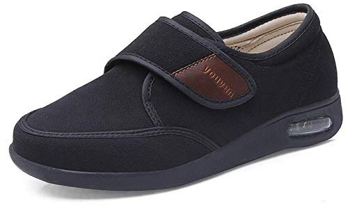 Nwarmsouth Pantofole Extra Wide Cozy Antiscivolo,Scarpe per diabetici Larghi ai Piedi, Scarpe Regolabili per anziani-49_ Nere,Pantofole Comfort Regolabili
