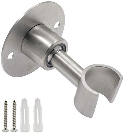 BokWin Edelstahl Duschkopfhalter, 360° verstellbare Handbrause Badezimmer Duschkopf Halterung, Metall Duschbrause Halter Wandhalterung, gebürsteter SUS 304 Stahlhalter (Schraubmontage)