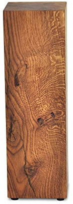 ms factory Holzblock Eiche Massiv - Handgefertigter Holzklotz - Rustikale Holzsäule - Beistelltisch Hocker Dekosäule - 15 x 15 x 70 cm