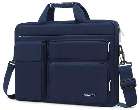 MOSISO Laptoptasche 16 Zoll, 15-15,6 Zoll Laptop Schultertasche Robust | Wasserabweisend, Stoßfest Umhängetasche mit Mehrere Fächer&Gürtel Kompatibel mit MacBook Pro 16, HP Dell Lenovo, Navy Blau