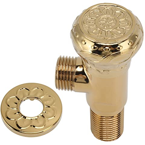 Valvola di Arresto Ad Angolo, Valvola Ad Angolo per Bagno in Rame Pieno Antico Dorato, Valvola di Arresto della Valvola di Arresto Dell'acqua del Rubinetto per la Cucina del Bagno della Toilette del L