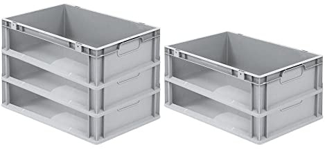 SuperSparSet 5x Eurobox NextGen Store | HxBxT 17x40x60cm | 34 Liter | Seite offen | Eurobehälter, Transportbox, Transportbehälter, Stapelbehälter