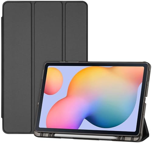 ProCase Cover Galaxy Tab S6 Lite 10,4 Pollici 2024/2022/2020 con Portapenna (SM-P620/P625/P613/P619/P615/P610) Ultra Sottile Smart Cover con Auto Svegliati/Sonno -Nero