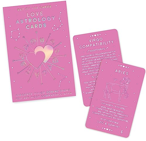 Gift Republic Cartes d'astrologie d'amour | Comprendre Les Signes du Zodiaque dans Les Relations, Rose