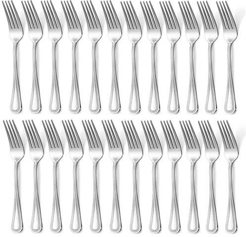 Hunnycook Gabeln 24 Stück, 7.8inch (20 cm) Gabel Set, Edelstahl Tafelgabeln mit Perlengriff, Hochglanzpoliert & Spülmaschinenfest, Dinner forks Geeignet für Haushalte/Restaurants/Partys im Freien