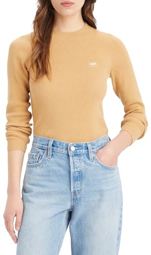 Levi's Damen Crew Rib Sweater Pullover Sweatshirt, Tan, S