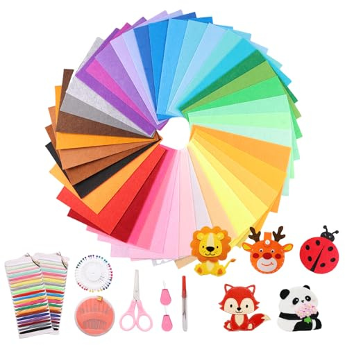 40Pcs 20x30 cm Coloured Felt Fabric Sheets - Assorted Colours Polyester Felt for DIY Craft, Sewing, Patchwork, Art Projects