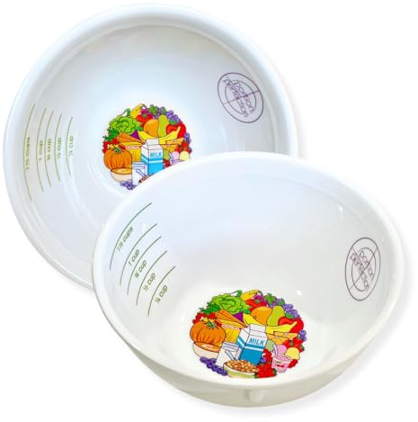 Portion Perfection 2 Pack Melamine Portion Control Measuring Bowl | Weight Loss and Bariatric Surgery Must Haves with Accurate Cup Measures Partner to the Plate or Bariatric Plate