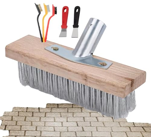 Generic Drahtbesenbürste, Stahlbesen Unkraut Aus Edelstahl, Drahtbesenkopf, Robuster Drahtbesenkopf, Metallbesen Mit Sockel Für Holzgriff, Gartenbesen Für Terrasse, Stein, Beton, KI251S2E5XBJP6M2U7