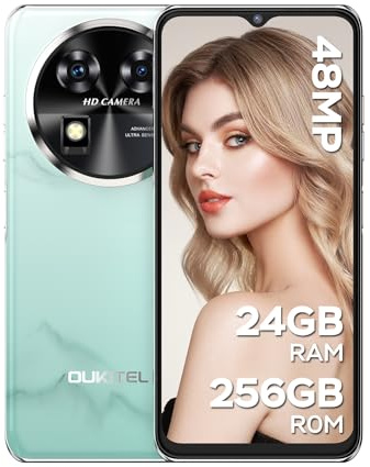 OUKITEL C37 Teléfono Móvil Libres 2024, 24GB+256GB /1TB, Móvil Pantalla de 6,6” FHD+ 2K, Cámara 48MP+32MP, Android 13 Smartphone, 5150mAh, 4G Dual SIM, MediaTek/Desbloqueo Facial/Huella Dactilar/GPS