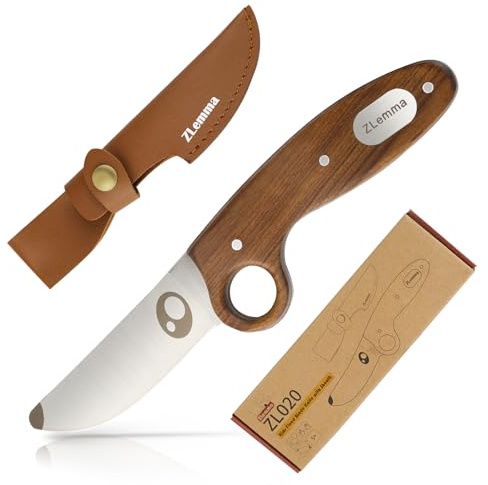 ZLemma Kids Boy Scout Knife with Educational Ring & Sheath & Rounded Tip - Whittling Knife Rosewood Handle for Boys/Girls Сamping Cutting