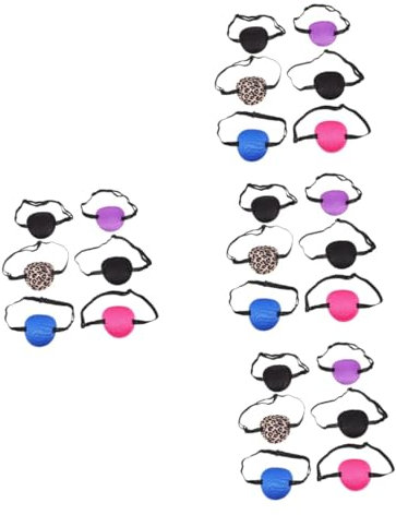 minkissy Lazy Eye Patch Stück Piraten Einzelaugenmasken Eine Abdeckung Für Das Rechte Auge Augenklappe Für Brillen Brillenflicken Für Kinder Verstellbare Augenklappen Für Das Linke Auge Stoff