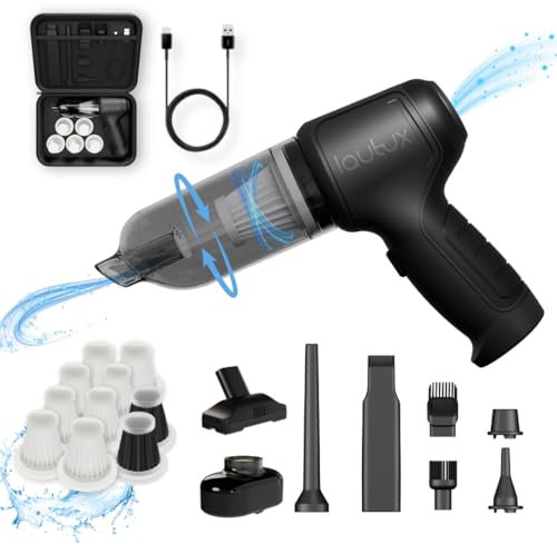 Turbotastic Pro 3in1 Handstaubsauger Premium Set: Leistungsstarker Sauger mit Power-Modus, Druckluft- und Vakuumfunktion, 2 Jahre Garantie inkl. Filter - Ideal für Haus, Garten und Auto