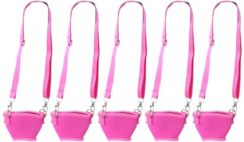 スイムリー 5Pcs Wine Glass Neck Holder Neoprenes Sleeve Adjustable Wine Glass Lanyards Drink Holder with Neck Strap Easy to Use