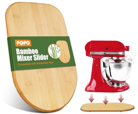 Bambus Mixer Schieber, kompatibel mit Kitchen Aid 4,5-5 Quart Standmixer mit Schüsselhub, Leicht zu Bewegen, Arbeitsplatte Schützende Mixer Zubehör