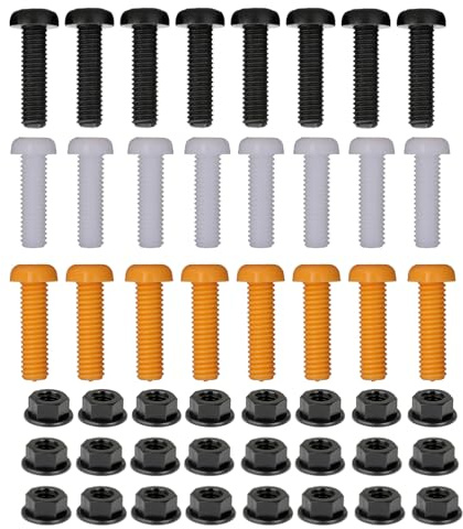24Sets Car Number Plate Screws and Nuts Kit Car License Plate Fixing Fitting Kits Plastic License Plate Fixing Bolts for Car Auto and Motorcycle Bike