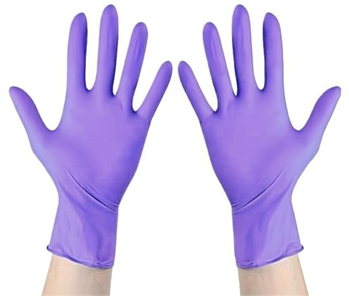 Guanti monouso in nitrile impermeabili da 100 pezzi for lavare i piatti, cucina, uso domestico, protettivi, disponibili in più colori. Per Cucinare(Purple,M)