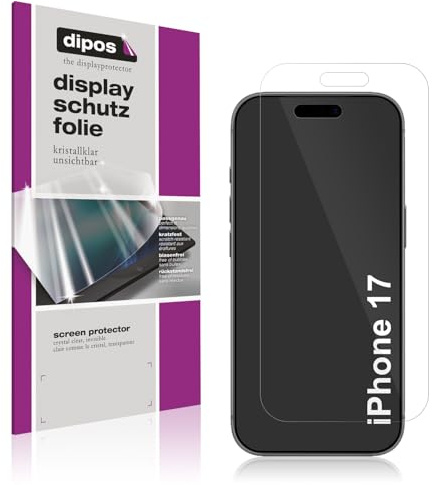 dipos 4x Displayschutzfolie klar für Apple iPhone 17 | Passt perfekt, Ultra-Dünn, kratzfest, blasenfrei, Case-Friendly, hüllenfreundlich, Fingerprint-kompatibel, selbstklebend